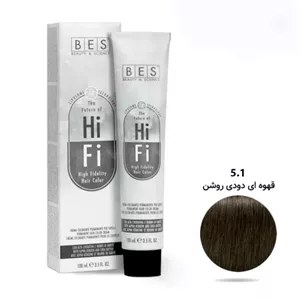 رنگ موی ۱۰۰ میل بس BES سری ASH شماره 5/1 قهوه‌ای روشن دودی ( خاکستری )