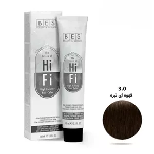 رنگ موی ۱۰۰ میل بس BES سری NATURAL شماره 3/0 قهوه‌ای تیره