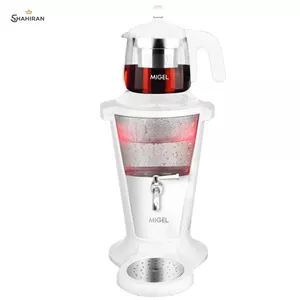 چای‌ساز سماوری میگل مدل MIGEL GTS 305 - سفید با قوری پیرکس | اصـل