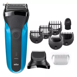 ریش تراش و تریمر براون مدل BRAUN 310BT سری اصلی 3 حالته، 5 شانه سایز 1-2-3-5-7 میلیمتری | اصـل