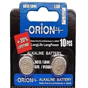 باتری ساعتی LR44-AG13 مارک اوریون ORION بسته 2 عددی