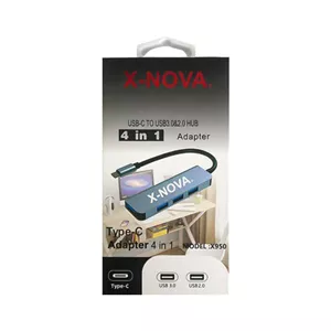 هاب 4 پورت USB3.0 با سری Type-C ایکس-نوا مدل X-NOVA X950
