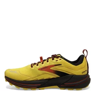 Brooks Cascadia 16 کفش ترکینگ و تریل رانینگ  – رنگ زرد/مشکی/قرمز – سایز 46.5 EU | زیتون کمپ