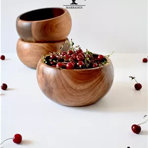 کاسه چوبی قدح خمره ای قطر 20cm ماربادن (چوب گردو) Olinda-B7