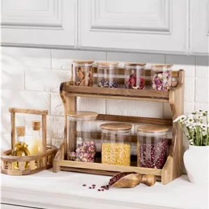 استند بانکه و ادویه  دو طبقه چوبی اماهوم VENUS