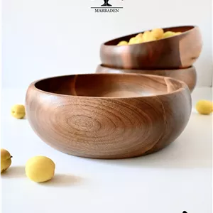 کاسه چوبی قدح خمره ای قطر 30cm ماربادن (چوب گردو) Olinda-B12
