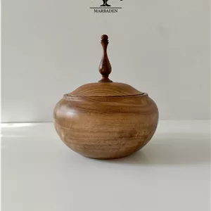 شکلات خوری درب دار چوبی قطر 20 ارتفاع 11 (چوب گردو) 5-Orno
