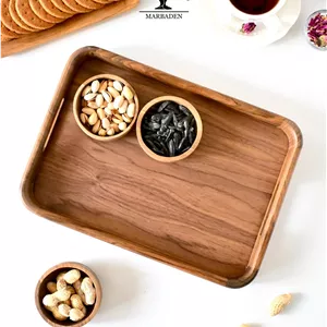 سینی چای مدل مستطیل سایز کوچک ماربادن (چوب گردو) 3-Arendal