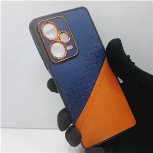 گارد گوشی شیائومی Note 12 pro 4g روکش چرمی محافظ دور لنز قاب و کاور note12pro نوت 12 پرو آبی