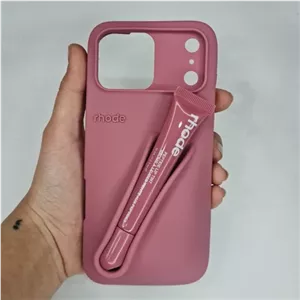 گارد گوشی Iphone 17 pro max طرح روود همراه با لیپ گلاس ست قاب و کاور آیفون 17 پرومکس رنگ صورتی