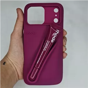 گارد گوشی Iphone 17 pro max طرح روود همراه با لیپ گلاس ست قاب و کاور آیفون 17 پرومکس رنگ سرخابی