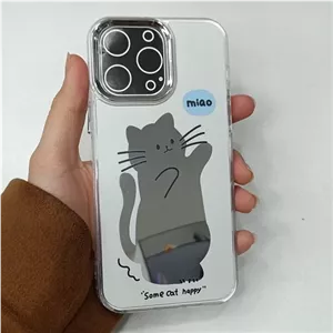 گارد گوشی Iphone 12 pro max طرح آیینه ای فانتزی مدل گربه ای آیفون 12 پرومکس قاب و کاور