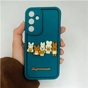 گارد گوشی S23 Fe طرح فانتزی عروسکی برجسته رنگ سبز پر رنگ جنس سولید کاور و قاب s23fe