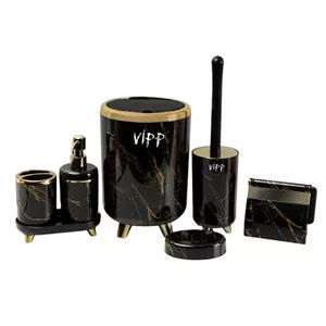 ست سرویس بهداشتی 6 پارچه مدل ماهور سری ماربل طرح گلد مبلمونسرا مدل 202208