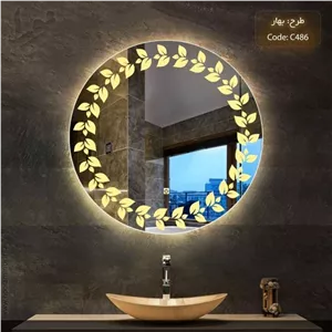 آینه هوشمند بک لایت نورا.طرح بهار.قطر 70 سانت مبلمونسرا مدل 208752