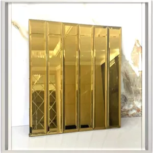 تایل آینه ای 5در30 طلایی کد T3004 ابعاد30در30 پشت چسبدار مبلمونسرا مدل 210296