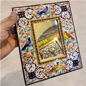 آینه نقاشی مینیاتور گل و مرغ سایز کوچک در طرح های مختلف مبلمونسرا مدل 211522