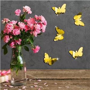 پروانه های آینه ای بسته 10 عددی سایز 10 سانت مبلمونسرا مدل 213126