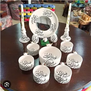 هفت سین سفالی . کالیگرافی شده.قابل شستشو با ابر نرم مبلمونسرا مدل 206838