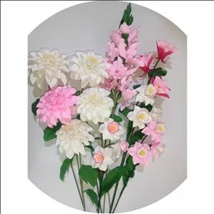 دسته گل صورتی 1 شامل داوودی گلایل تاج الملوک نرگس شهلا مبلمونسرا مدل 259733