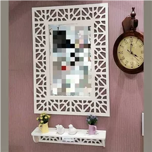 آینه کنسول خونه خاص مدل سنتی رنگ سفید مبلمونسرا مدل 260699