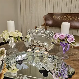 آینه ونیزی بیضی افقی مناسب هفت سین مبلمونسرا مدل 264508