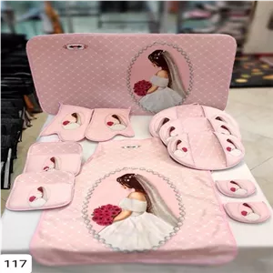 سرویس دم کنی عروس 11 پارچه آشپزخانه KH کد 117 صورتی مبلمونسرا مدل 297219