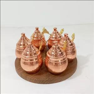 پاسماوری مسی زنجان با استند چوبی مدل 6 تایی قاشق دار و نانو شده مبلمونسرا مدل 293097