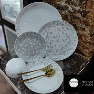سرویس آرکوپال گرد طرح گلریز طوسی با برند گلدن اوپال مبلمونسرا مدل 290219
