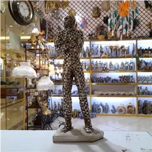 مجسمه آدم آهنی پلی استری ، مجسمه آدم فضایی مدرن کیفیت اصلی مبلمونسرا مدل 250969