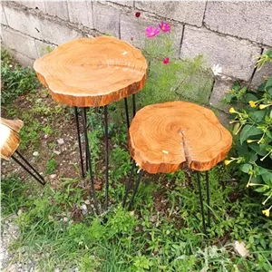 میز عسلی رزینی پر نقش گیلاس چوبی روستیک مبلمونسرا مدل 218687