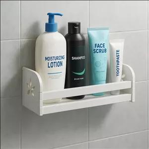 شلف دیواری تک حمام جلو نرده 35 سانت نظم دهی وسایل حمام آشپزخانه اتاق نمایش اجناس ورق محکم ضد آب در عین سادگی بسیار زیبا مبلمونسرا مدل 258837