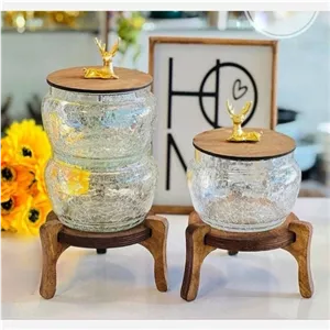 شکلات خوری دوطبقه و یک طبقه پایه چوبی کندی دوطبقه آبگز کندی پایه چوبی آبگز مبلمونسرا مدل 296807 
