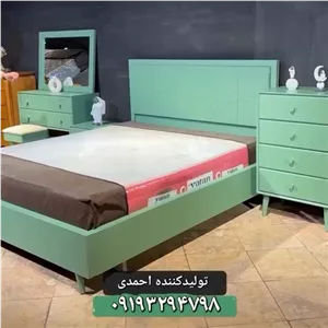 سرویس خواب دونفره کلاسیک سبز پاستیلی مبلمونسرا مدل 225087
