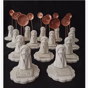 بسته 15 عددی مجسمه دختر باحجاب و سجاده و اسپند سوز ، نماد جشن تکلیف ، بیس خام دختر چادری ، مجسمه دختر مذهبی محجبه مبلمونسرا مدل 250835