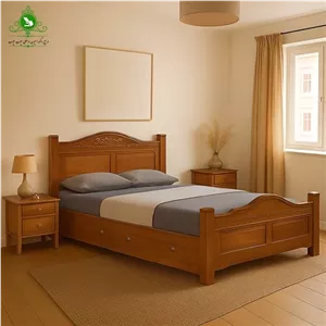 تخت خواب یک و نیم نفره مدل آرتین عرض 120 با کشو بدون تشک مبلمونسرا مدل 225896