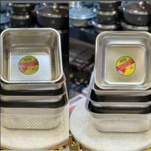 آبکش و لگن یونیک اصل مربع حک شده 8 پارچه مبلمونسرا مدل 290980