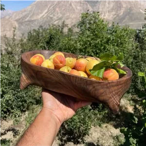 میوه خوری چوبی بیضی پایه داردستساز ازچ ب گردو مبلمونسرا مدل 265090 