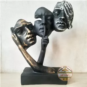 مجسمه کر و کور و لال مشکی نقره ای برنزی پلی استر مبلمونسرا مدل 250855