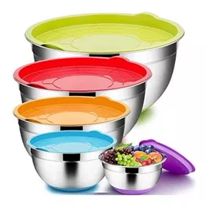 لگن استیل درب دار یونیک 5 عددی درب ژله ایی مبلمونسرا مدل 291845