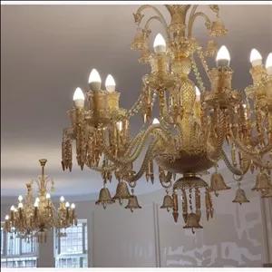 لوستر باکارات عسلی و شامپاینی،باکارا 12 شاخه عسلی و شامپاینی مبلمونسرا مدل 244923