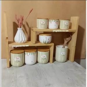 ست پاسماوری جاادویه سبز پاستلی گلدار مبلمونسرا مدل 292554