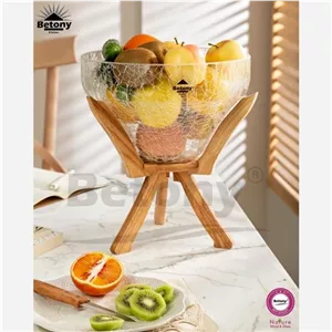 میوه خوری و آجیل خوری رمنس الماس پایه چوبی بلند کد 102174 مبلمونسرا مدل 265017 