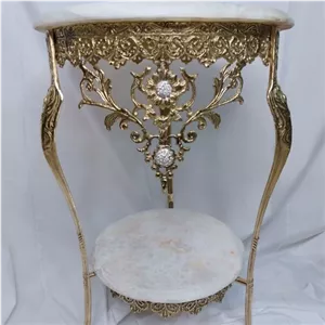 میز تلفن برنجی سایز40 ارتفاع 70 سانت تماما برنج با ضمانت مبلمونسرا مدل 224440 