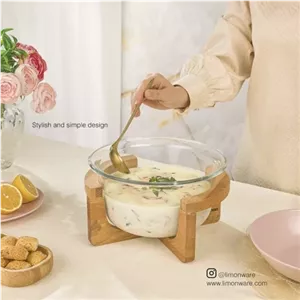 کاسه سرو پایه چوبی لیمون مبلمونسرا مدل 272347