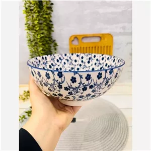 کاسه بزرگ سالاد گل آبی مبلمونسرا مدل 291830