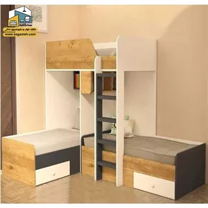 تخت خواب دوطبقه ای کودک ونوجوان تمام ام دی اف F130 مبلمونسرا مدل 227329