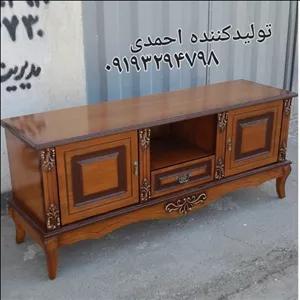 میز تی وی چوبی فندقی کلاسیک جذاب مبلمونسرا مدل 218042