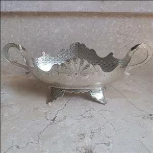 کشکول سیلور نقره ای طرحدار مارک آسنا ترک نانو شده وارداتی ترک / شکلات خوری / شیرینی خوری / کشکول / ظرف سیلور پایه دار مبلمونسرا مدل 295384