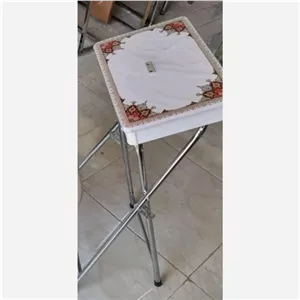 میز نماز تک تاشو باکسدار سفید پایه استیل مبلمونسرا مدل 221201